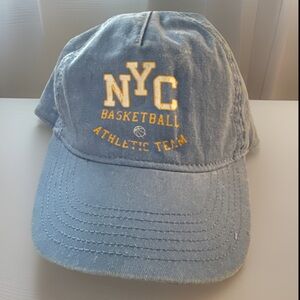 Kids NYC Basketball Athletic Team Cornflower Blue Distressed Cute Sporty Hat NWT
